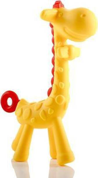 Vadhavan Giraffe Baby Teether Toy BPA-Free Silicone Textured Infant Teething Relief Cute Chew Toys for Boys, Girls, Babies, Toddlers, Newborn Teether Teether