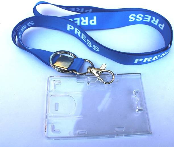 AmanGola Lanyard/Press Ribbon with id Card Holder(Blue) 20 mm Unisex Solid Strap Lanyard