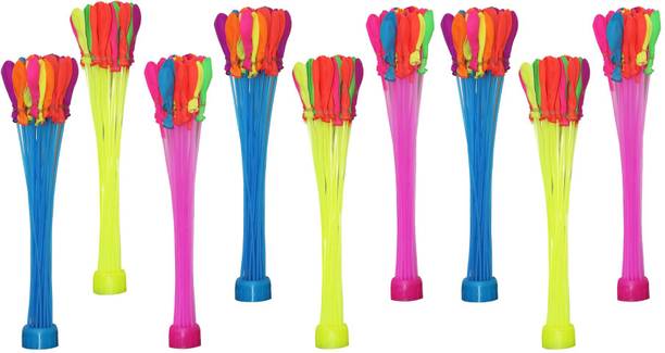 FIDDLERZ Solid Water Balloons for Kids Magic Balloon Mix Color Crazy Quick Auto Fill Set of 9 (333 Pcs Holi Balloons) Balloon