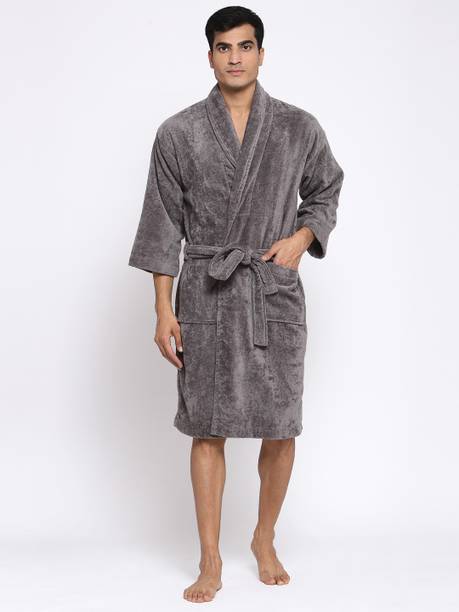 TRIDENT Grey Medium Bath Robe