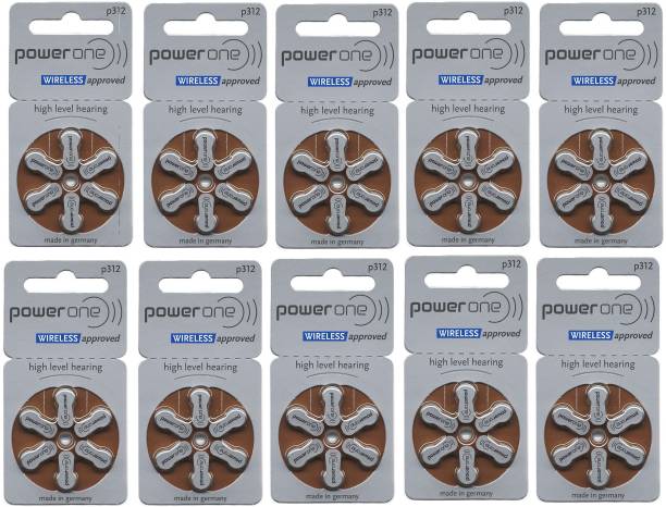 POWERONE Size p312 Hearing Aid Battery (10 Packets = 60 batteries) Stethoscope Case