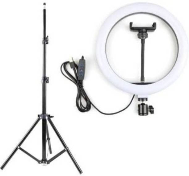 Nehmaps Portable 10" Ring LED Light With 3 Brightness Mode Featur Ring Flash WITH STAND TRIPOD 7ft Q Ring Flash