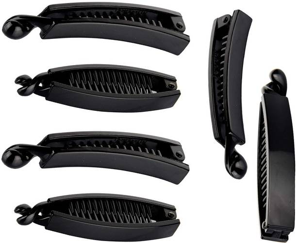 BHARATGAURAV Hair Banana Clips Medium For Women and Girls Self Lock Clutchers Combo (Pack of 6) Banana Clip