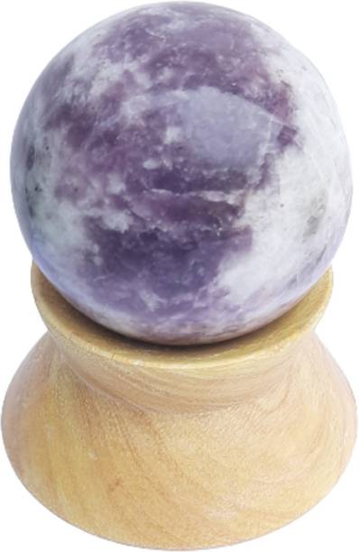 Maitri Export Lepidolite Crystal Stone Natural Agate Ball Decorative Showpiece  -  2 cm