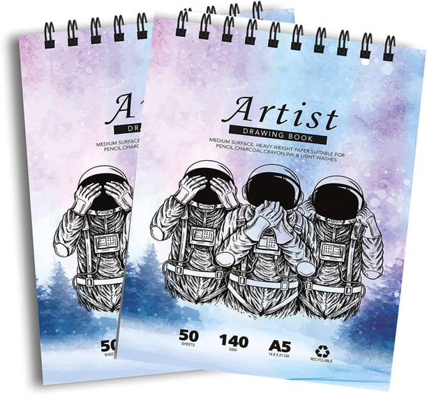 VARIETY A/5 ARTIST SKETCH BOOK 140GSM 50 SHEETS PACK OF 2 Sketch Pad