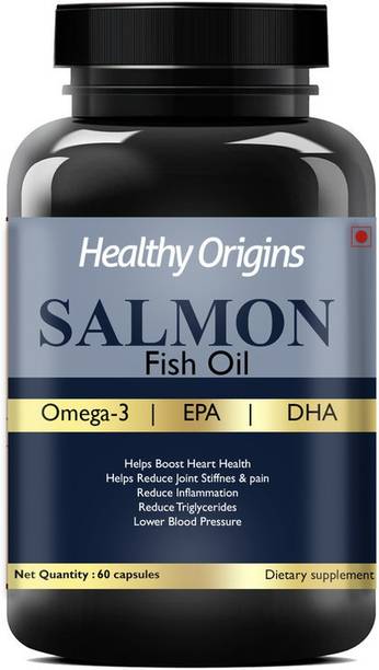 Healthy Origins Salmon Fish Oil Capsules for Men & Women with Omega 3 Premium