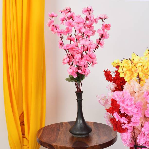 Ryme Baby Pink Color Orchids Flower Bunch With Green Leaf For Home Decoration Pink Orchids Artificial Flower