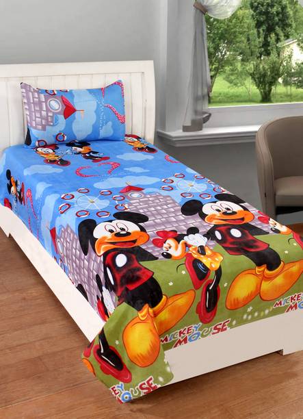 Decorum 160 TC Polycotton Single Cartoon Flat Bedsheet