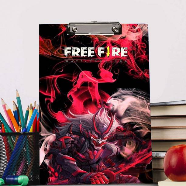 BPDESIGNSOLUTION Free Fire Burn Design Digital Reprint Clip Board Exam Pad (14x9.5 Inches) Premium Quality