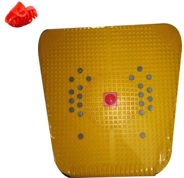 Acufit MAT123 Acupressure Foot Massager For Pain Relief with Powerful Magnetic Pyramids Yellow 6 mm Accupressure Mat With Thumb Pad Massager