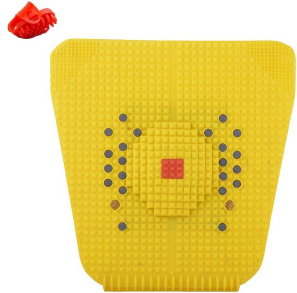 Acufit MAT121 Acupressure Mat Relieve Stress Pain Acupuncture (YELLOW) Yellow 10 mm Accupressure Mat With Thumb Pad Massager