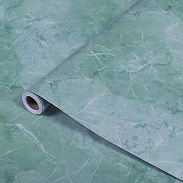 HUEX 200 cm PVC Self Adhesive Waterproof Wallpaper Marble Paper Removable Film Sticky Back Plastic Roll for Kitchen Counter top Furniture Door Table Cabinets Decorative - Light Blue,200 x 60cm Self Adhesive Sticker