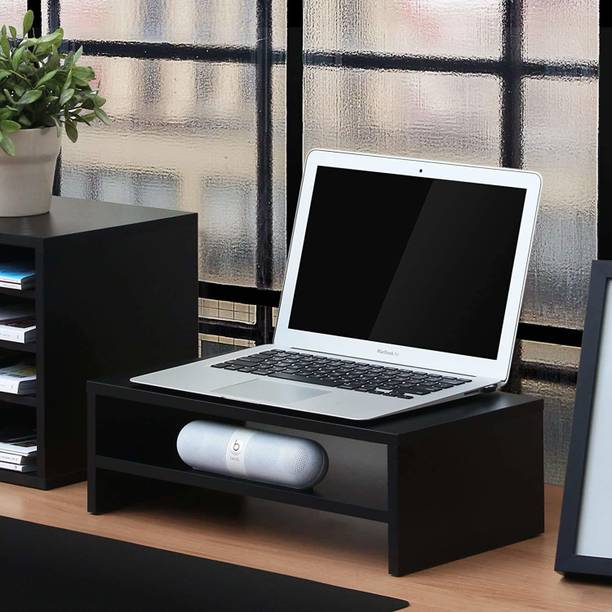 PRITI Computer Monitor Stand TV Shelf Wood Portable Laptop Table