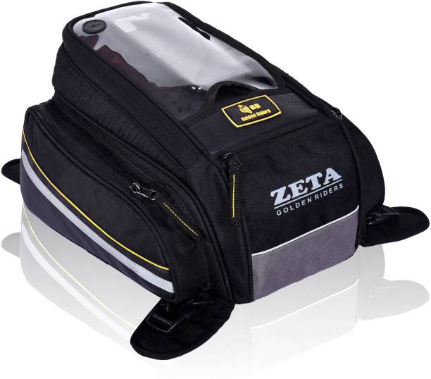 Golden Riders Zeta V.2 Motorcycle Tank Bag Magnetic One-side Black Fabric Motorbike Saddlebag