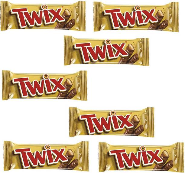 Twix Imported Chocolate Bar, 50gm - Pack of 7 Bars