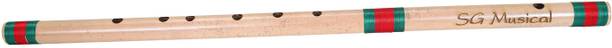 SG MUSICAL A Natural Base Right Hand Bamboo Flute/Bansuri Size 28 Inches Bamboo Flute