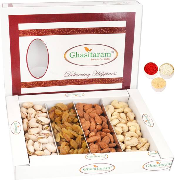 Ghasitaram Gifts Bhaidooj Gifts Dryfruits - Ghasitaram's Dryfruit Box 400 gms Combo