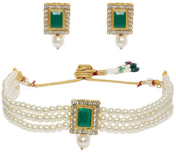 Stone Gold-plated Gold, Green Jewel Set