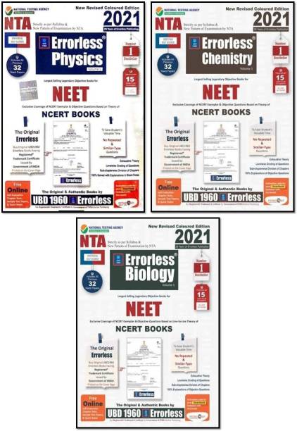 Ubd1960 Errorless (Phy.+CHEM.+BIO.)(VOL.-1+2 )(6-BOOKS COMBO) For Neet As Per New Pattern By Nta New Revised 2021