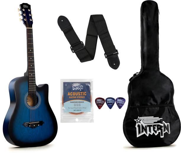 intern INT-38C-BL Acoustic Guitar Linden Wood Rosewood Right Hand Orientation