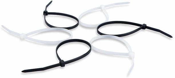 STAR SUNLITE Zip Ties, 300pcs Self-Locking 6+8+12-Inch Nylon Cable Ties, Heavy Duty and Heat Resistant Tie Wraps, Perfect for Home, Office, Garage and Workshop, Black&White Belt Tie Rack