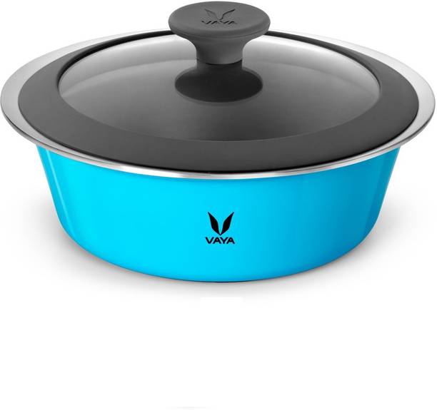 Vaya HauteCase Casserole with Lid 1500 ml, Hot-Pot Insulated Casserole Food Warmer Thermoware Casserole Stainless With Glass Lid | Casserole stainless steel Chapati Box | Casserole | Hot Pot Casserole | Hot-Pot Insulated Casserole Food Serve Casserole, 1.5 Liters, Azure Blue Serve Casserole