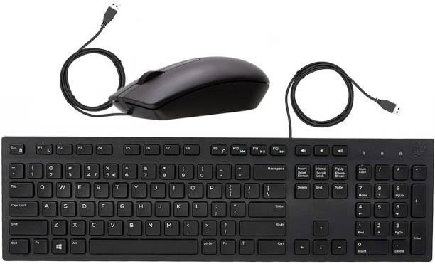 DELL Wired Optical Mouse MS116 & KB216 Wired Keyboard Combo (Zb_01) Combo Set