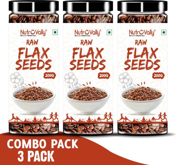 NutroVally Flax Seeds for Weight Loss | Rich in Fiber, Omega 3 and Protein | Healthy Heart Brown Flax Seeds