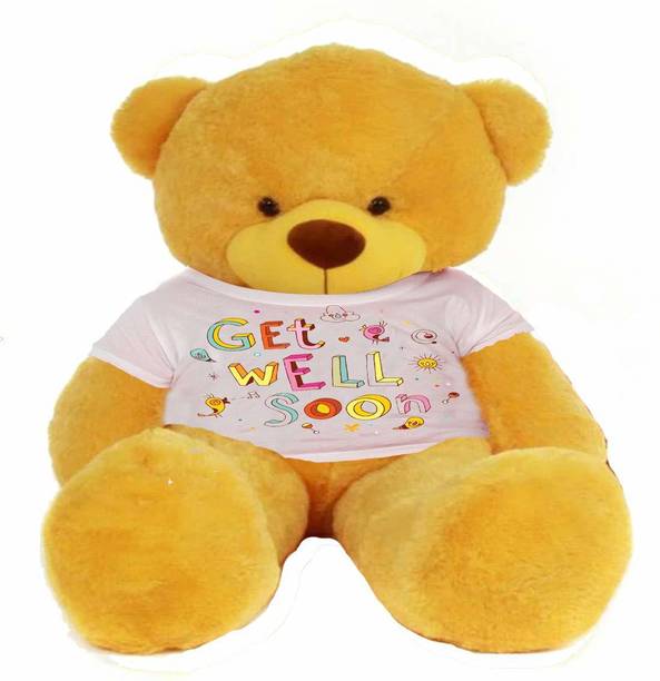 Hug 'n' Feel SOFT TOYS ® Soft Toys Big Teddy Bear Wearing "Get Well Soon" T-Shirt 5 Feet)  - 60 inch