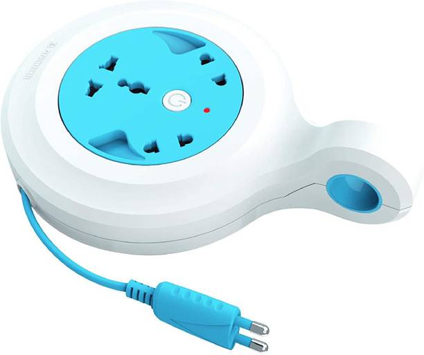 Anchor By Panasonic 6A, Flexi cord - 2 Pin 4meter (Blue & White) 3  Socket Extension Boards