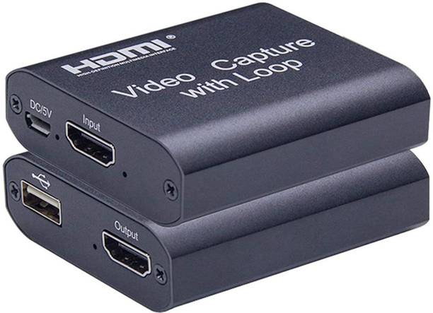 microware  TV-out Cable Video HDMI Capture Card with Loop Out, HD 1080P USB 2.0 Capture Card for Live Streaming Broadcasting Video Recording for PS3/4, Xbox One & Xbox 360, Switch, DSLR, Camcorders