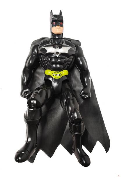 FLYmart Batman Superhero With LED on chest with Movable Head, Legs, Knees and Shoulders | Avengers Team Supporter Batman Movable Joints (30CM ,Large size, 1 PCS)