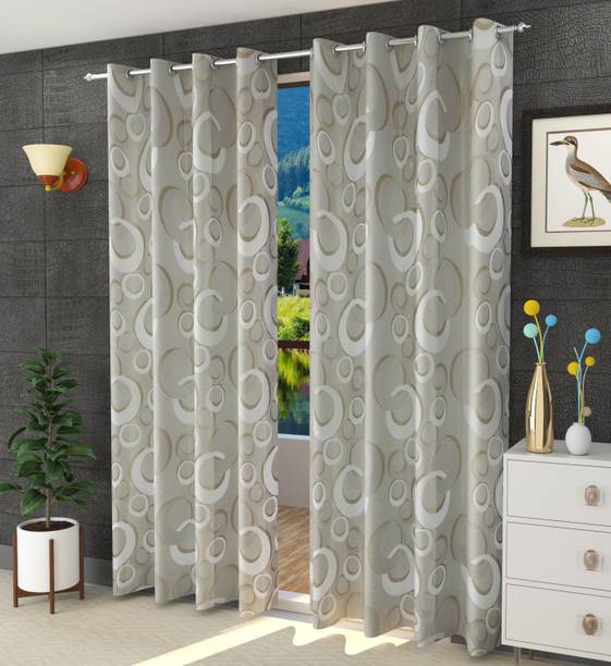 PRESTO 214 cm (7 ft) Polycotton Blackout Door Curtain (Pack Of 2)