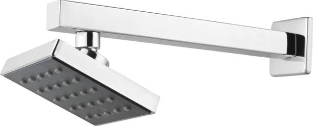 रुहे ABS 4x4 Inches Gamma Overhead Shower With 12" Inches Arm And Wall Flange (Chrome Finish) शावर हैड