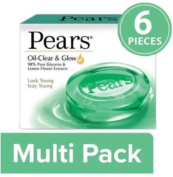 Pears Oil Clear & Glow Soap Bar, 6x75 g Multipack