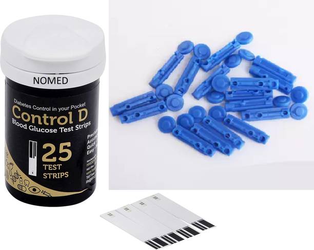 NoMed Control D 25 Test Strips & Glucometer Lancets