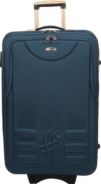 Large Check-in Suitcase (71 cm) - Trolley Bag,Travel Bag, Suitcase,Tourist Bag |Peacock| - Blue, Gold