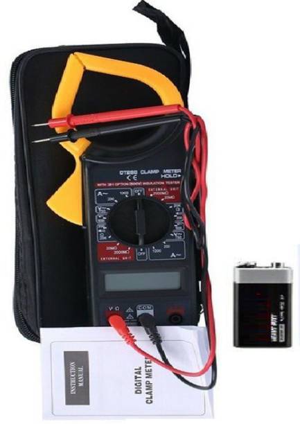 Divinext New Improved Non-contact Measurement DT266 Digital Clamp Meter DT-266 Handheld AC/DC Voltage, AC Current, Resistance Tester, Buzzer & Data Hold Retention, Continuity Tester, Insulation Tester, Ohm, 261 Option, Full Overload Protection, Low Battery Indication & Over-range Indication Electrical Measuring Tool High Quality Clip-on Meter Ammeter Voltmeter Digital Multimeter