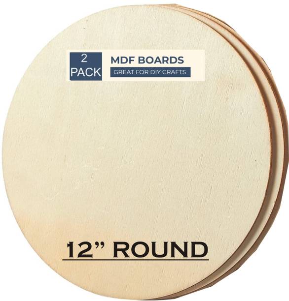 VARIETY 12" ROUND MDF PACK OF 2 Wooden Geometric Object