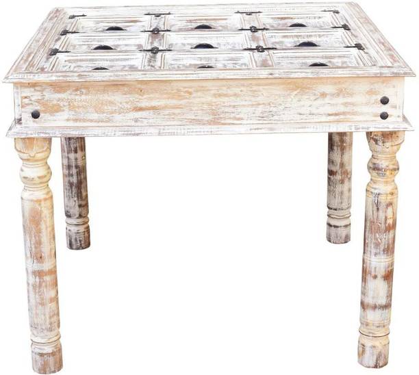 o my furniture Solid Wood 4 Seater Dining Table