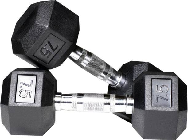 EXTREME FIT Hexa Dumbbell Double Hexagon Hex Dumbbell 2x7.5KG for Home Gym Workout(Pack of 2) Fixed Weight Dumbbell
