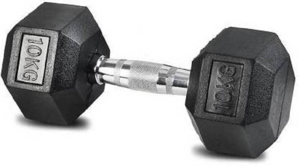 EXTREME FIT Hexa single (10kg*1) Hexagon for Home Gym Workout(Pack of 1) Fixed Weight Dumbbell