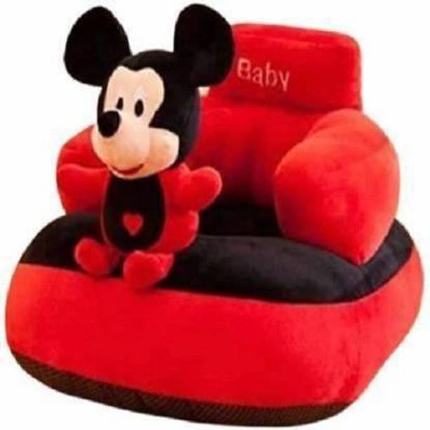 Ms Aradhyatoys Mickey Shape Soft Plush Cushion Baby Sofa Seat or Rocking Chair for Kids - 45 cm (Red, Black)  - 43 cm