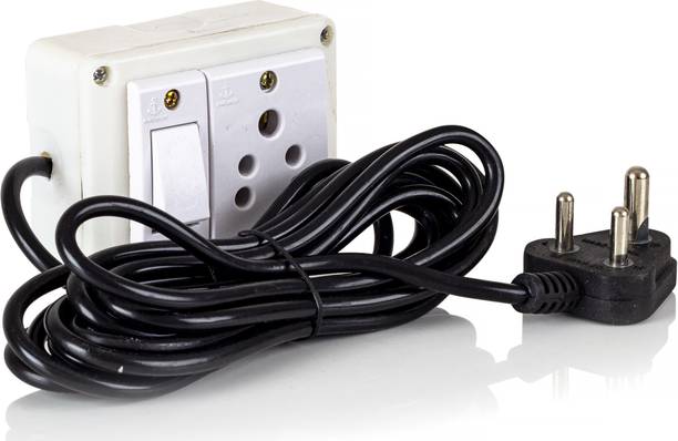 HI-PLASST white Board(1+1) 1 Switch 1 Socket Multipurpose with 4 yard coard 1  Socket Extension Boards