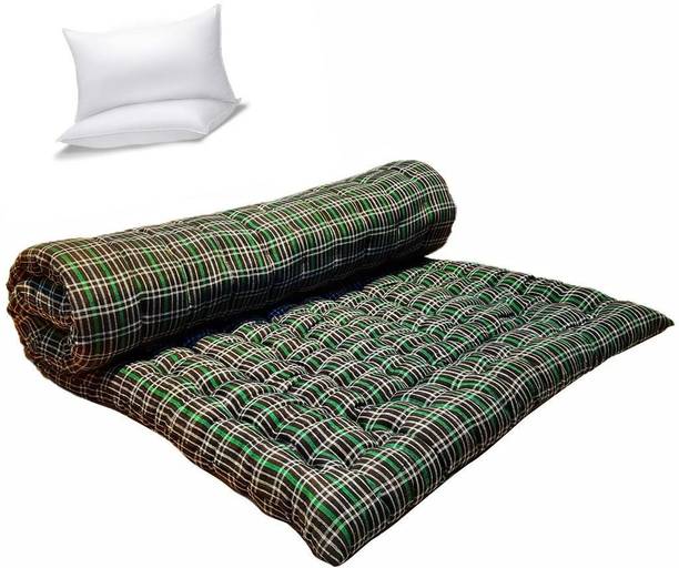 Anand Textile 3X6 COTTON MATTRESS WHIT PILLOW 4 inch Single Cotton Mattress