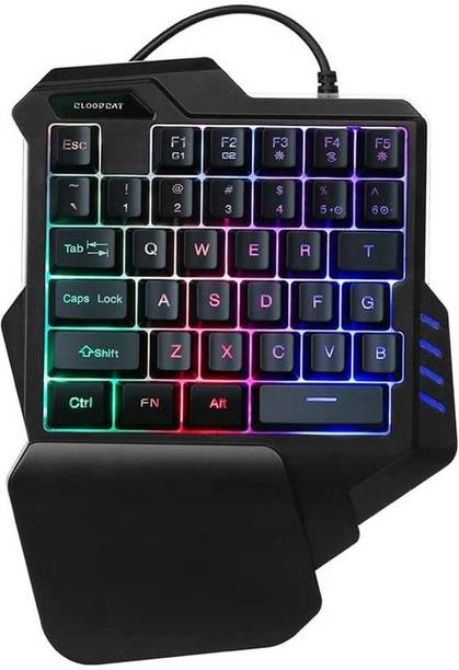TechGuy4u One Handed Gaming Keyboard 35 Keys Portable Mini Gaming Keypad Ergonomic Game Controller for PC PS4 Gamer Wired USB Gaming Keyboard Wired USB Standard Gaming Keyboard Compatible with Desktop, Laptop, Mac