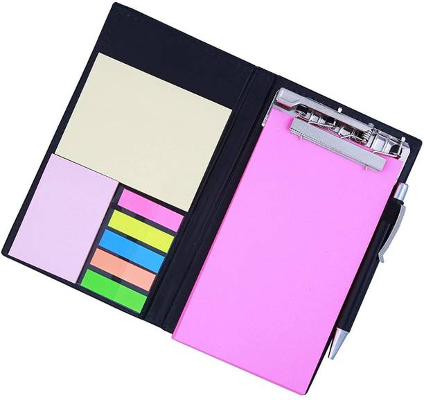 COI Memo Note Pad/Memo Note Book with Sticky Notes & Clip Holder in Diary Style (Pink) - Set of 2 Pocket-size Memo Pad UNRULED 50 Pages