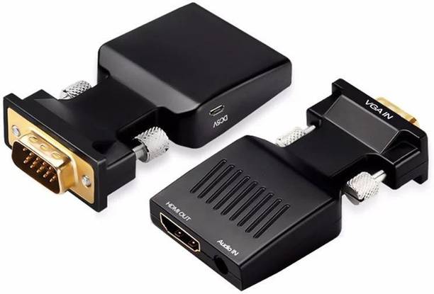 StoreIN VGA to HDMI Compatible Converter Adapter 1080P VGA HDMI Adapter For PC Laptop to HDTV Projector Video Audio Converter. Gaming Adapter