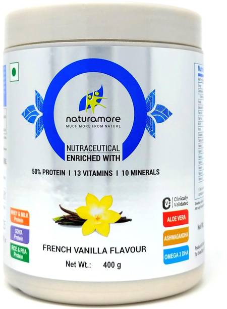 Naturamore French Vanilla Flavour , 50% Protein , Aloe Vera, Ashwagandha, Vitamins & Minerals