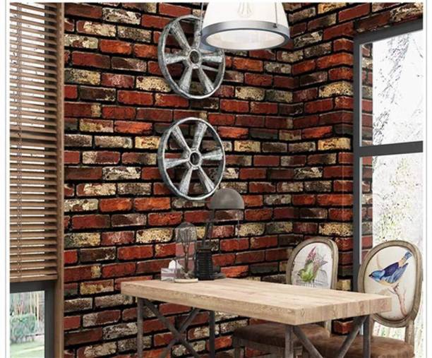 WolTop Wall Stickers Wallpaper Natural Looking 3D Bricks Home Furniture Decor Self Adhesive Small Self Adhesive Sticker